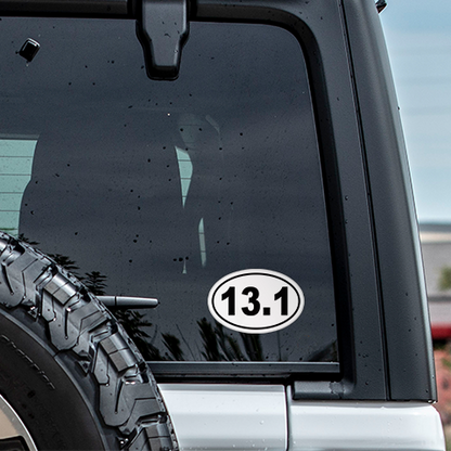 13.1 Half Marathon Oval Sticker Vinyl Decal: 5"