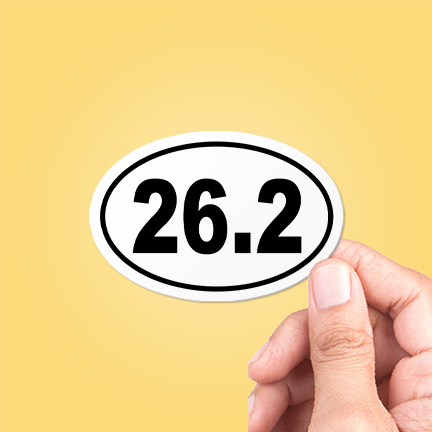 26.2 Marathon Oval Sticker Vinyl Decal: 3"